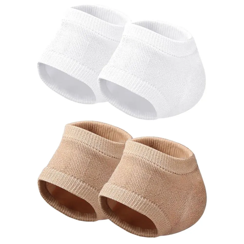 

2Pairs Heel Socks Elastic Moisturizing Gel Covers Comfortable Breathable Toeless Socks for Cracked Heel Protection