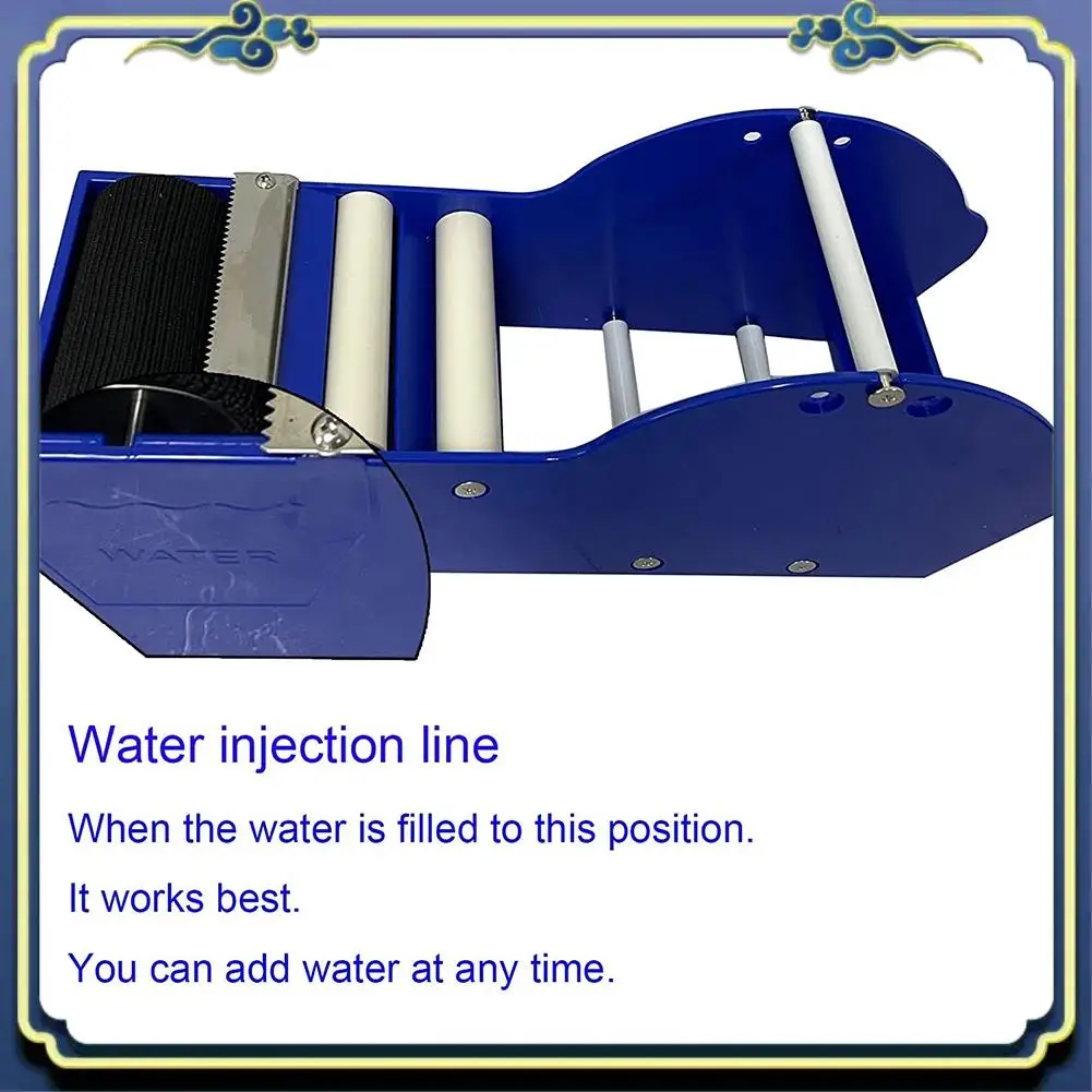 Portable Water Activated Gummed Paper Tape Packaging Dispenser 3 Inch Blue For Shipping, Carton And Box Sealing