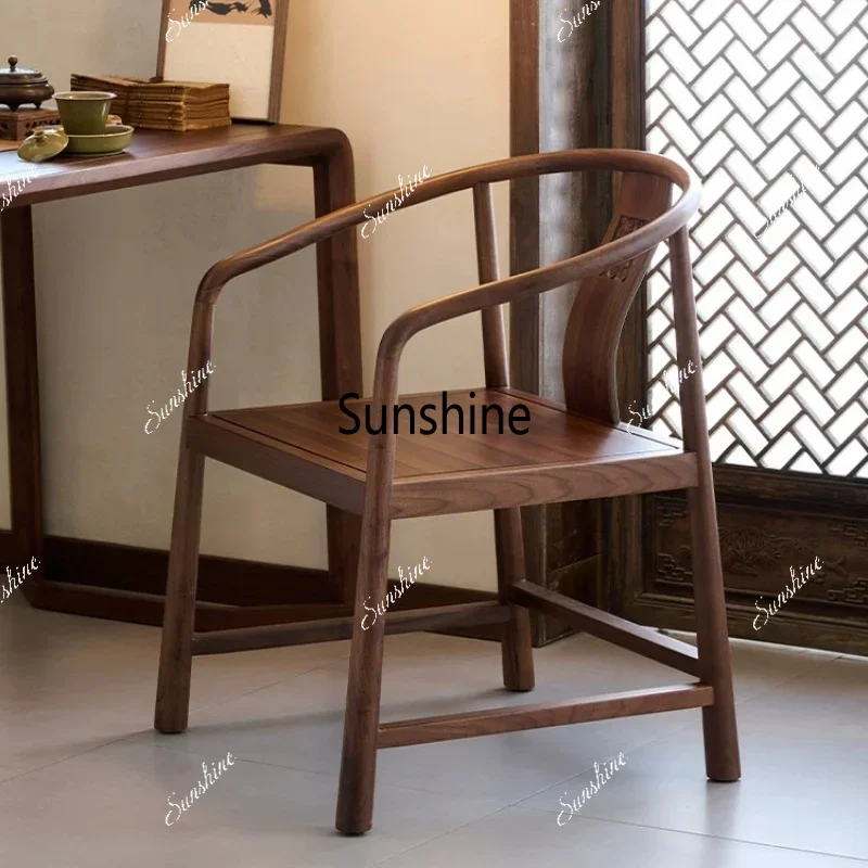 New Chinese tea room chair modern simple household all solid wood Taishi tea chairTJ
