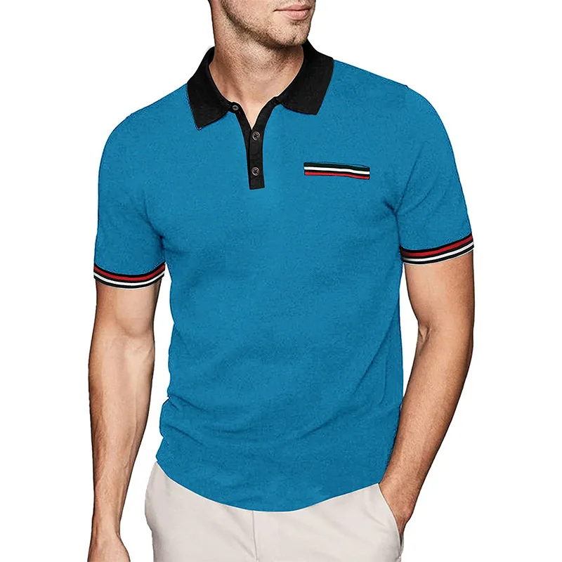 New men\'s collar T-shirt classic and fashionable golf sportswear T-shirt summer street wear casual men\'s polo shirt