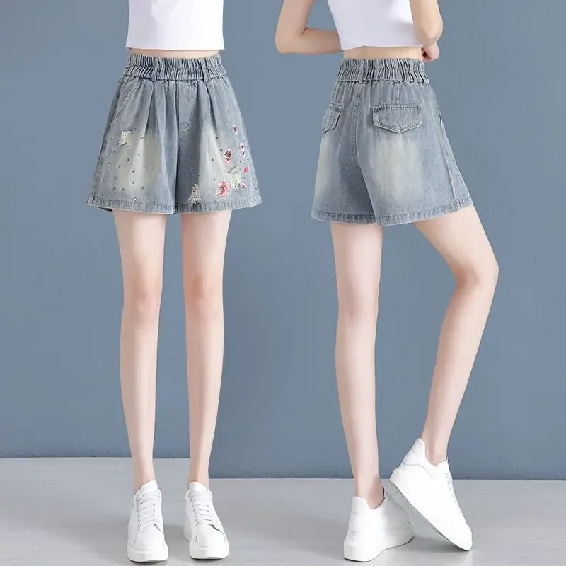 Baggy Denim Shorts for Women Loose With Waist Pocket Short Jean Pants Woman Wide Outfits XL Korean Style Classic Wholesale Hot