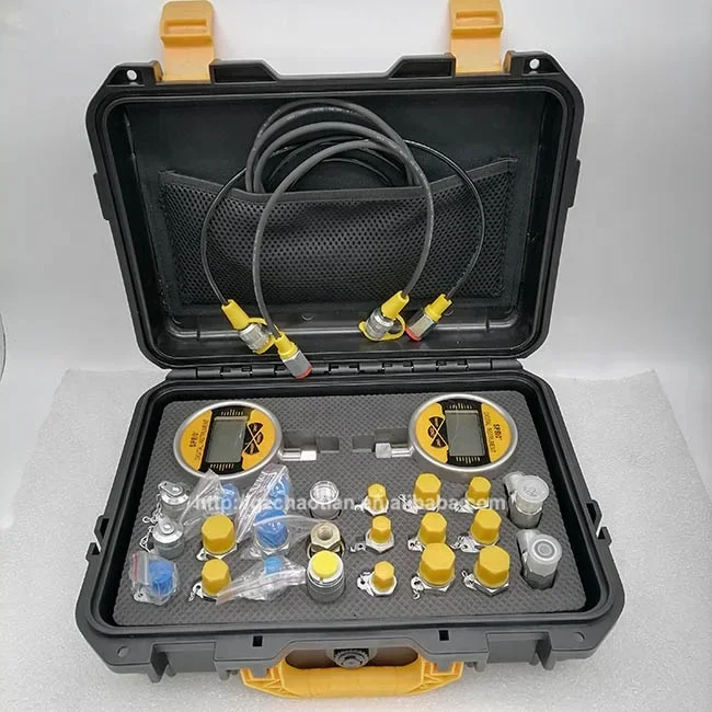 Construction Machinery Parts Pressure Gauge Set Excavator Parts Hydraulic Pressure Test Kit 2 Gauges Set Pressure Testing Tools