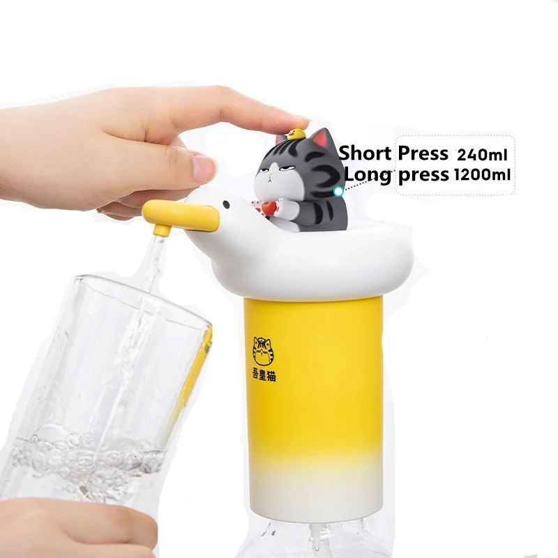 Cartoon Cat Duck Panda USB Rechargeable Electric Water Dispenser Automatic Drinking Fountain Bottle Tap Water Smart Pump