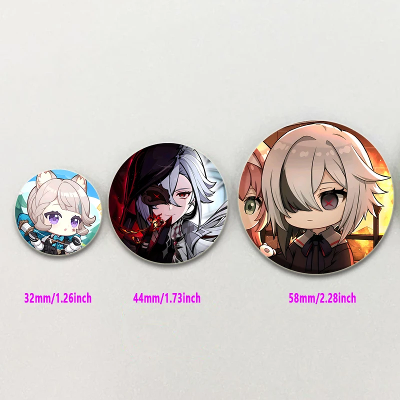 Adventure Games Genshin Impact Pins Round Cartoon Handmade Brooches for Anime Collection Badge Decoration Gift Accessory