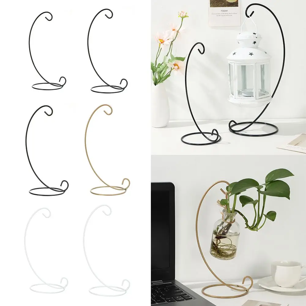 Ökologische Flasche liefert Blumen regal Glaskugel hängen Eisen hängen Ornament Display Stand Kerzenhalter Kleiderbügel Haken