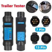 Probador de remolque de coche de 12V, probador de cableado de luz de poste de remolque de 7 pines/13 pines, adaptador de conexión de enchufe de indicador LED para camión, coche y caravana