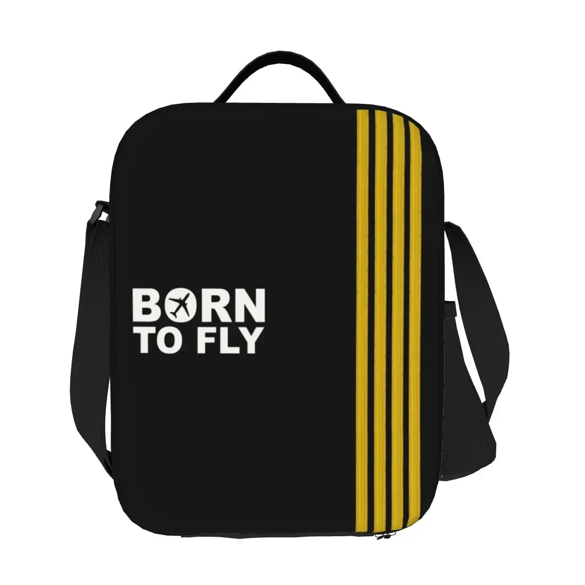 Cool Hot Sell Born To Fly Captain Stripes Thermal Insulated Lunch Bag Pilot Air Fighter Lunch