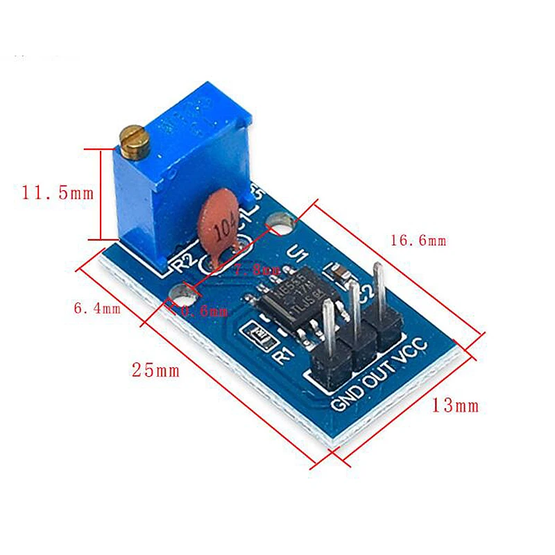 NE555 Pulso Frequência Módulo Ajustável, Gerador de Sinal para Arduino Smart Car, Duty Cycle, Onda Quadrada, 5V-12V