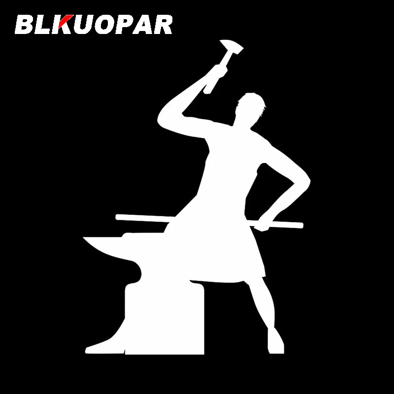 BLKUOPAR Iron Strike Motorcycle Decals Vinyl Car Stickers Scratch-Proof Waterproof Refrigerator Sunscreen Funny JDM Decoration