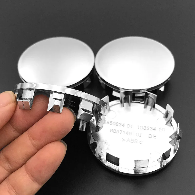 أغطية مركز عجلة السيارة لسيارات بي دبليو ، أغطية محور الحافة ، غطاء مقاوم للأتربة ، فضي كروم ، فارغ ، بدون شعار ، جديد ، 57 من ، 4 لكل لوت #4