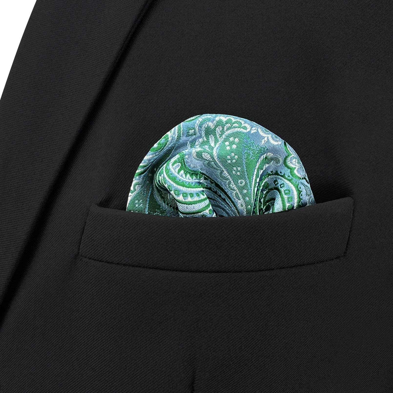 Mens Hanky Pocket Square Handkerchief Green Olive Sage Mint Emerald Paisley Striped Dots Suit Pocket Towel Vintage Dropshipping