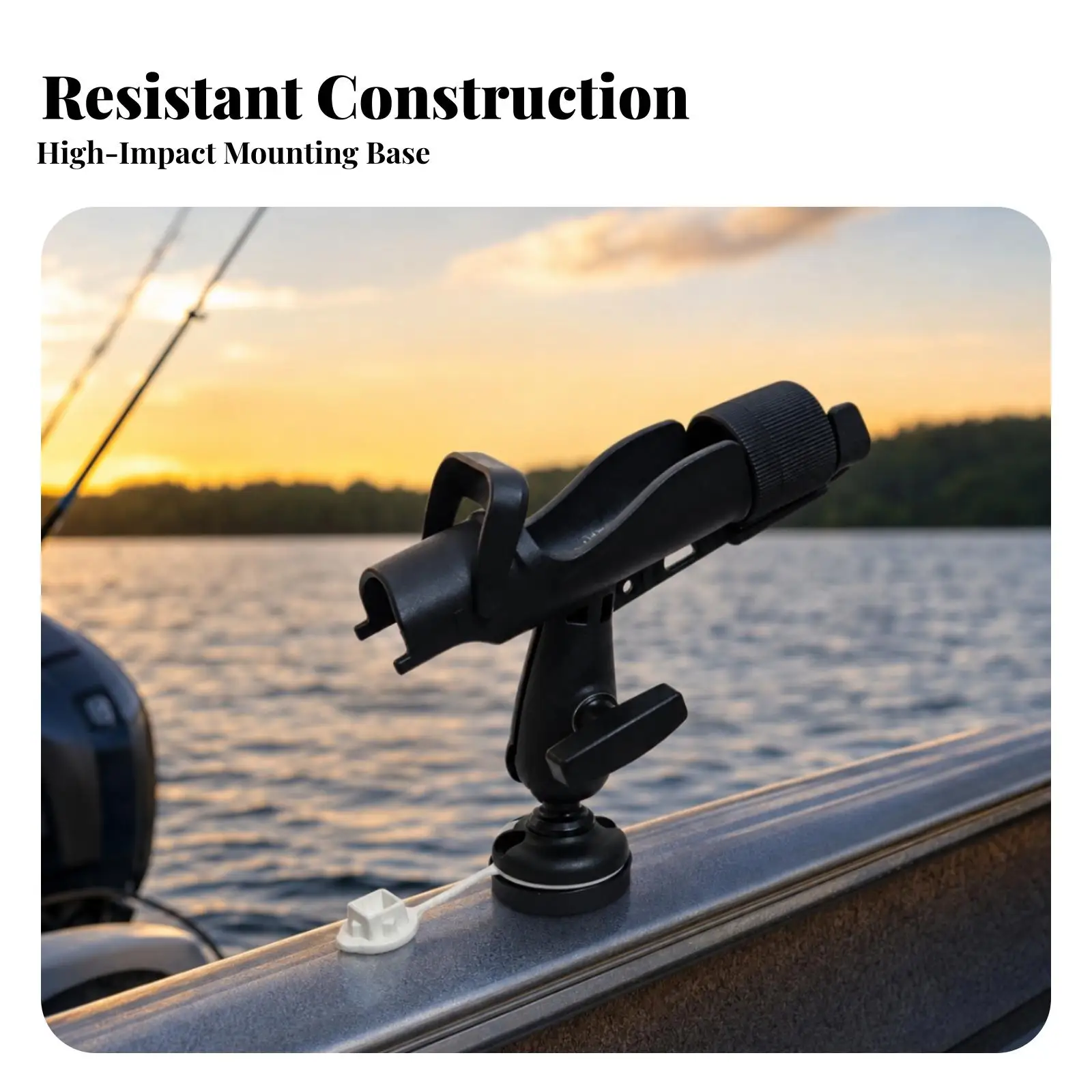 Fishing Rod Holder with Suction Cup Handsunattended Fishing Rod Holder Adjustable for Anglers, Kayak, Boat