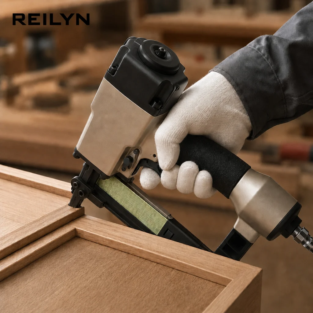 Pneumatic Nailer N851 Heavy-duty 21° Full Round Head Framing Nail Gun for Roofing Furniture Upholstery Woodworking Tool