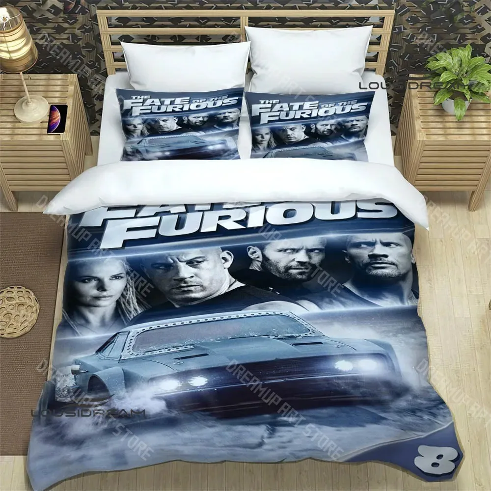 3D Printed Fast & Furious Bedding Set for Boys Girls Duvet Cover And Pillowcase Twin Queen King Full Single Double Sizes