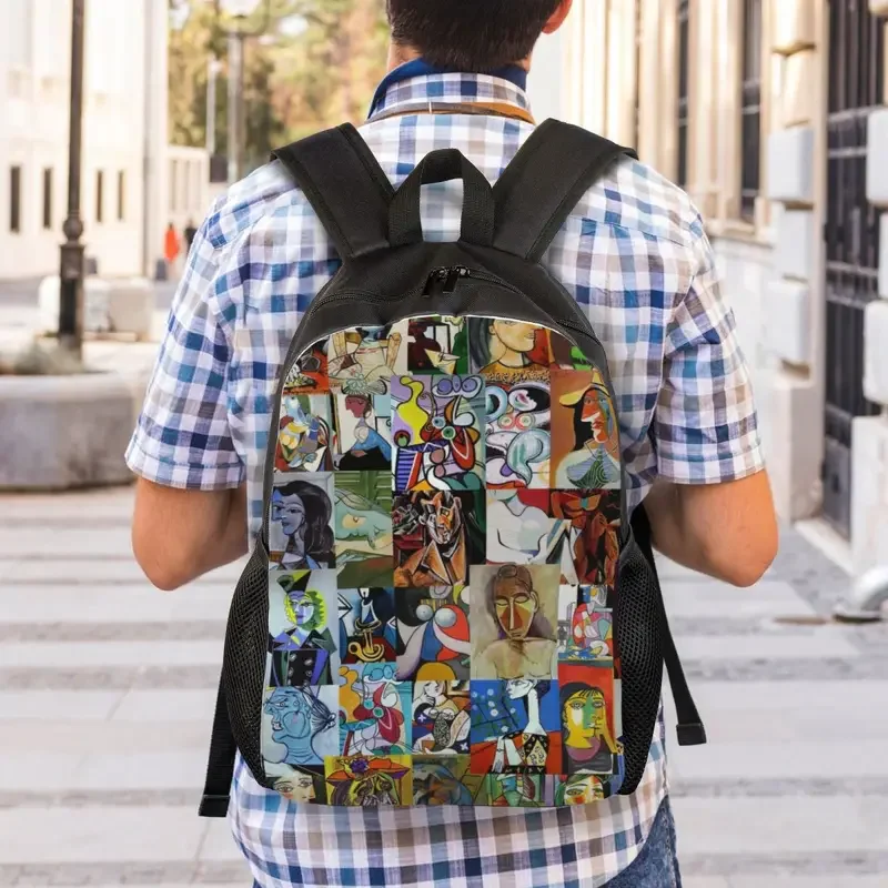 Mochila Artwork personalizada para mulheres e homens, Bookbag Casual, Painting Art Bags, escola universitária, Picasso