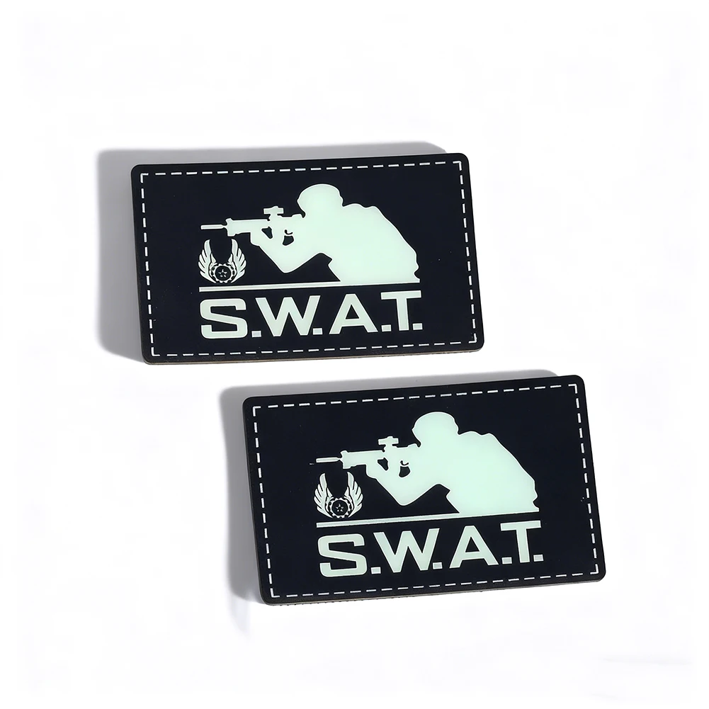 Glow in The Dark Swat Patch Luminous PVC Hook and Loop Tactical Military Combat Patches Emblem Badge for Backpack Vest Uniform view 4