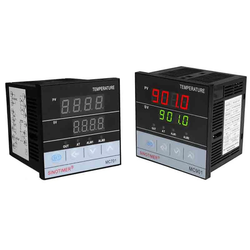 

SINOTIMER 2 Set Digital Waterproof PID Temperature Controller K Type PT100 Sensor Input Relay SSR Output, MC901 & MC701