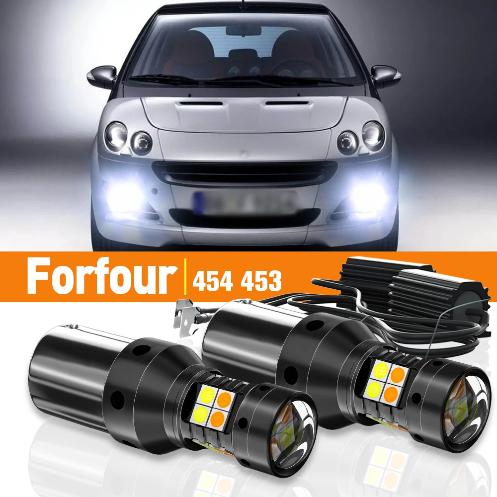 

2x LED Dual Mode Turn Signal+Daytime Running Light DRL For Smart Forfour MK1 454 2004-2006 MK2 453 2015-2019 Accessories Canbus