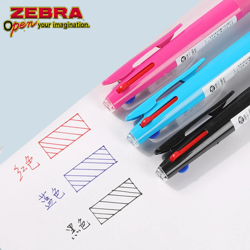 Japan ZEBRA Three Color Gel Pen J3J2 Multifunctional Pen Black Blue Red Replaceable Refill 0.5mm Stationery School Supplies