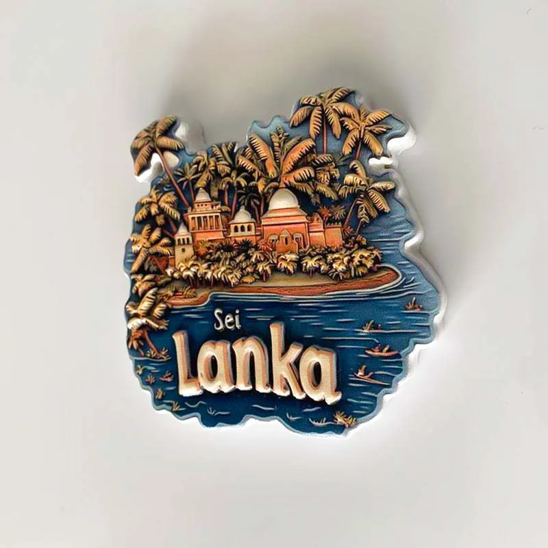 هدايا تذكارية سياحية لجزيرة سريلانكا، ومباني المدينة، وثلاجات مجسمة ثلاثية الأبعاد، ومغناطيس، وأدوات تزيين المنزل، والحرف اليدوية