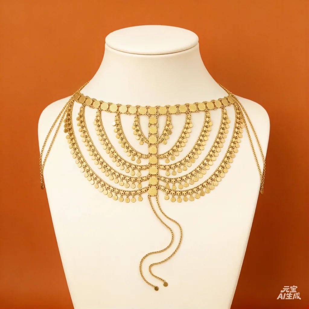 

Ethnic Indian Dance Headwear Fascinator Bohemian Style Jewelry Accessory for WomenTurkish kurdish womenGold Shiny round