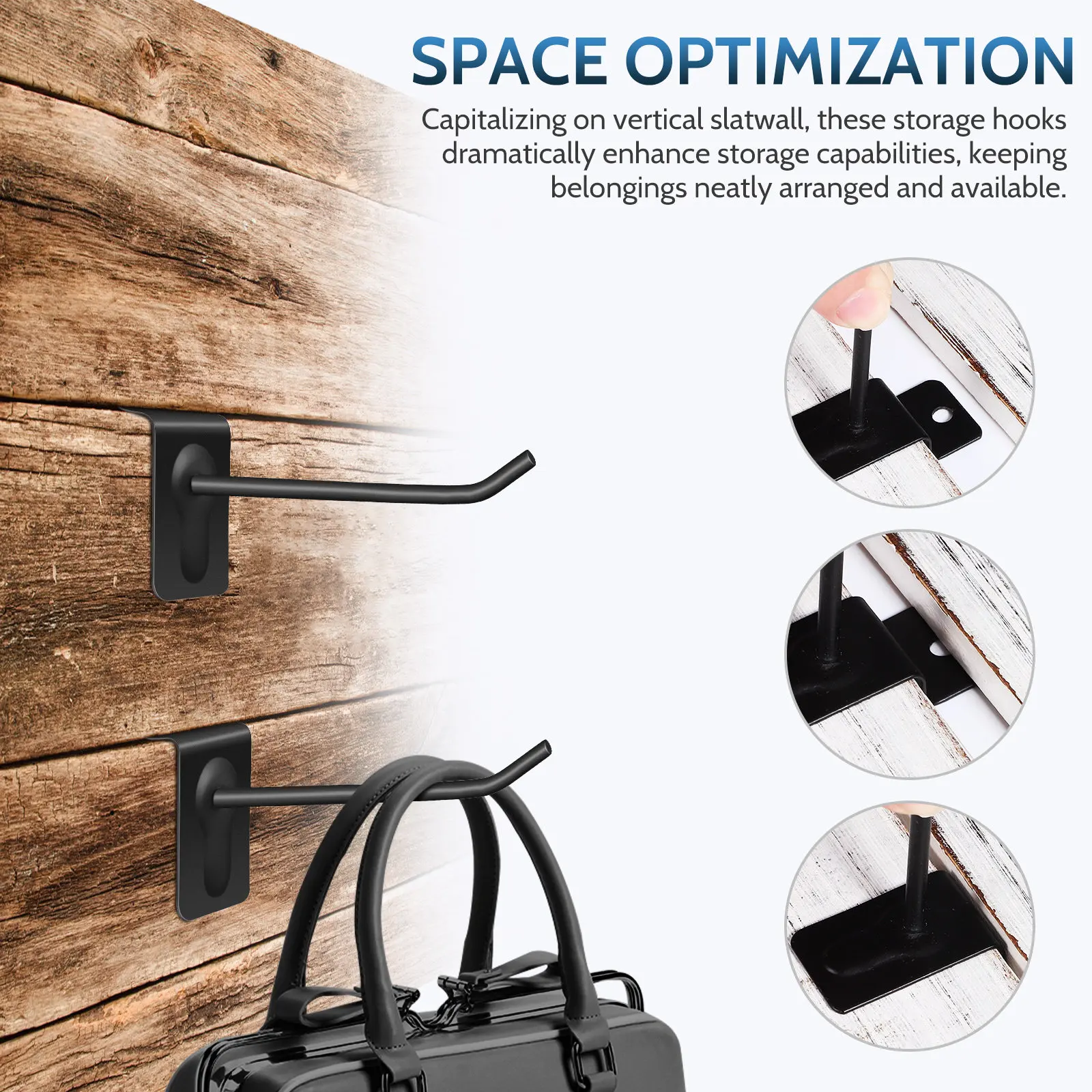 20Pcs Premium Iron Slatwall Hooks Vertical Space Optimizing Heavy Duty Wall Hangers for Retail Garage Home Storage Slatwall