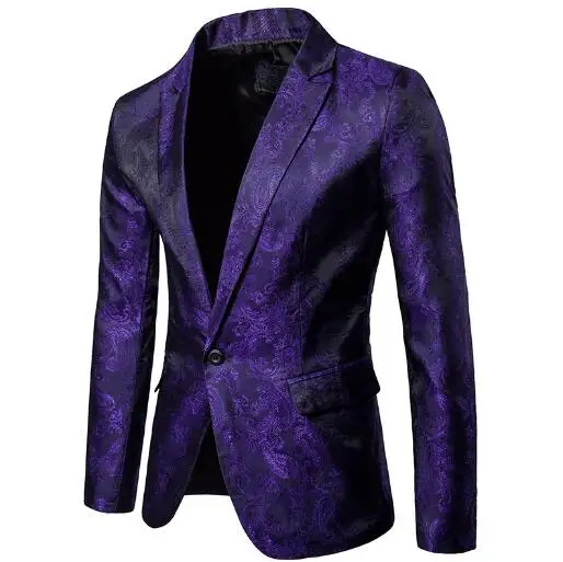 New Men's Solid Color Long Sleeves Dress Formal Cotton Blend Casual Slim Fit Two Button Suit Jacket Coat