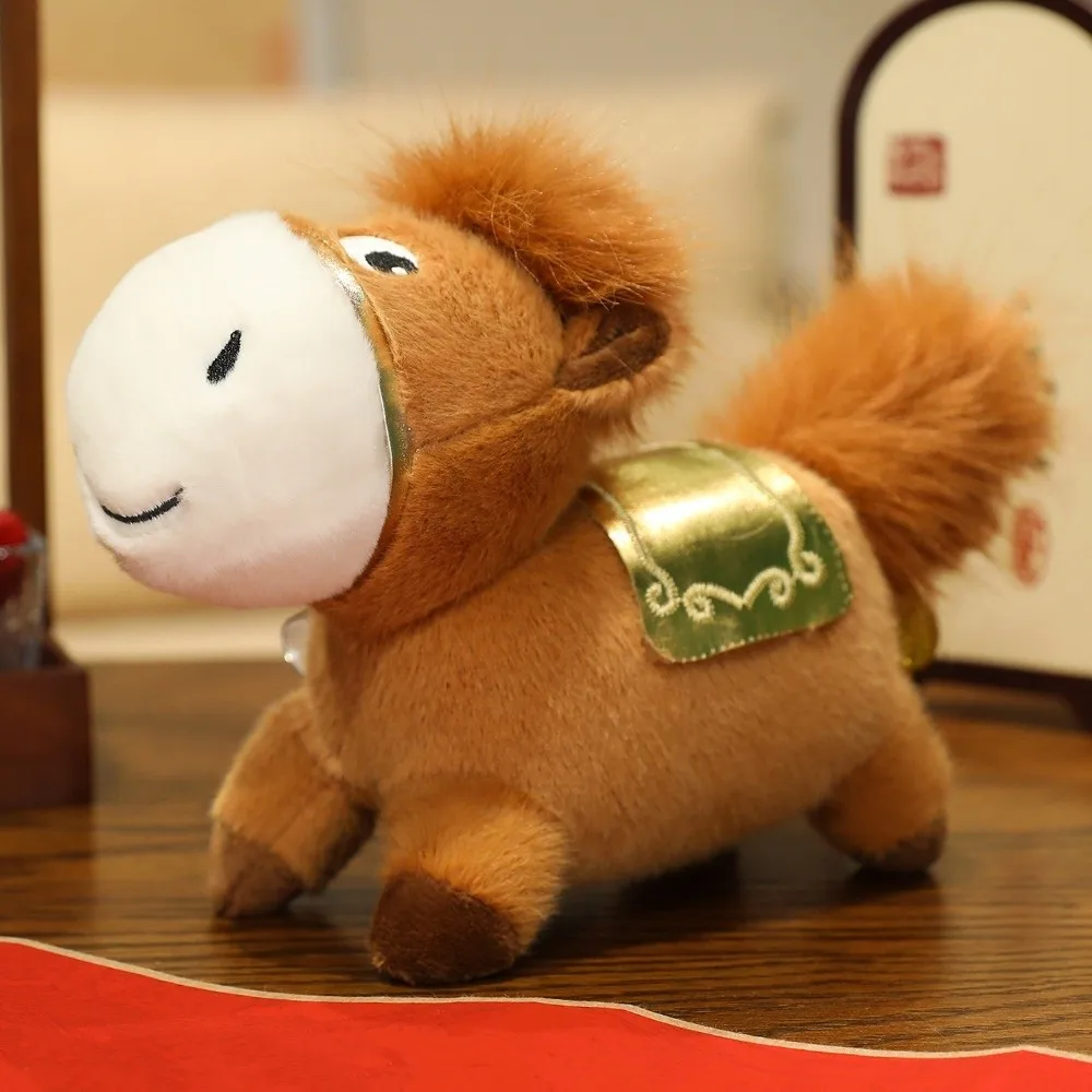 

Mascot Dolls 2026 Horse Plush Doll Cute Good Luck Lucky Horse Plush Toys Creative Kawaii Zodiac Pony Figurine Festive Decor