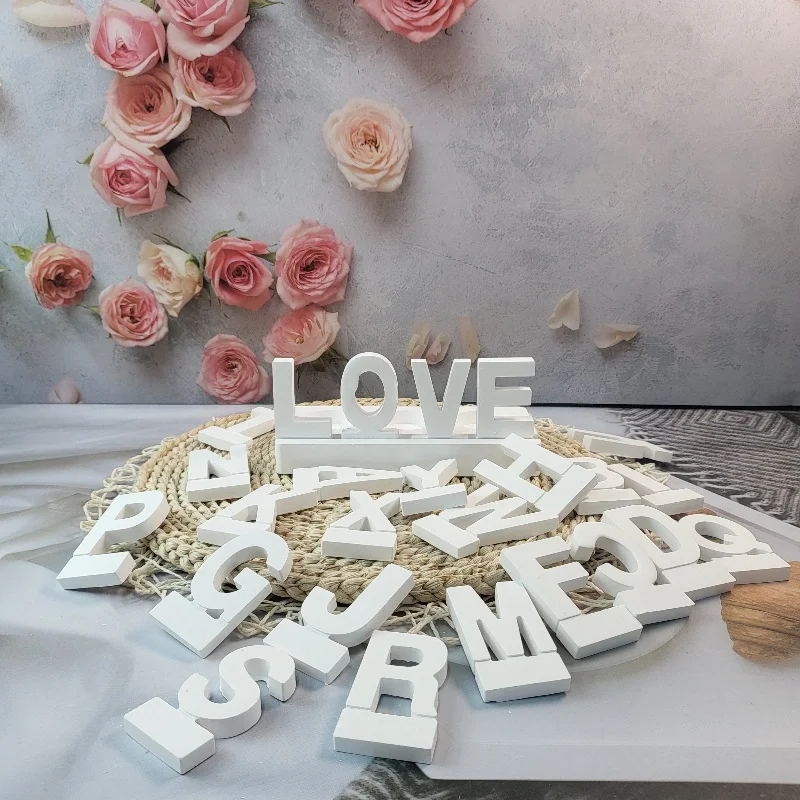 26 lettere inglesi candeliere decorativo stampo in gesso ornamenti fai da te portacandele stampo in Silicone stampo artigianale in resina di cemento