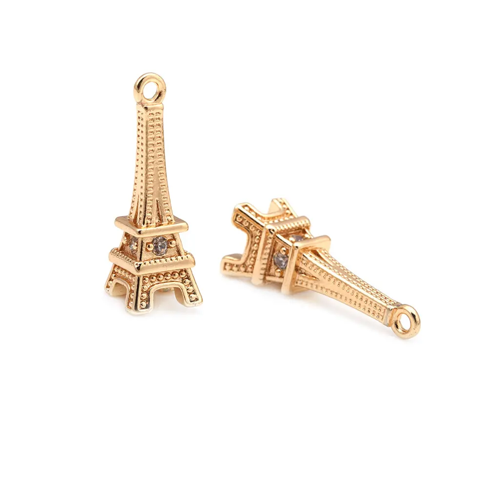 18K Gold Color Airplane Bicycle Tower Windmill Charms Pendants High Quality Diy Jewelry Making Necklace Earrings Accessories