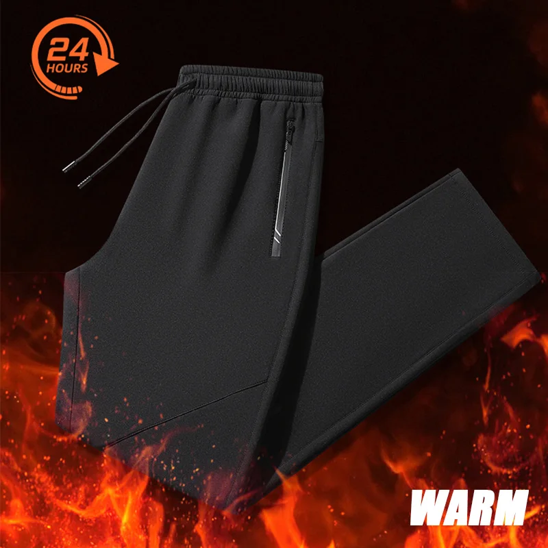 Pantalon d’hiver chaud pour hommes, pantalon de survêtement épais, imperméable, coupe-vent, pantalon en softshell doublé de polaire, pantalon chaud pour le camping, le ski et la randonnée.