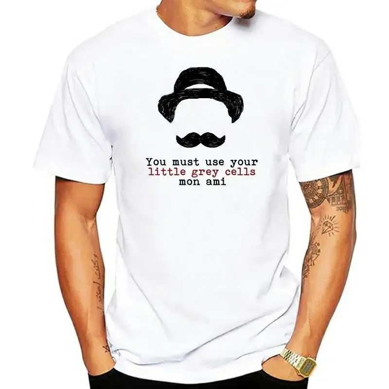 hercule poirot minimalistic artsy booklover book books Agatha Christie Hercule Poirot - Little Grey Cells harajuku graphic