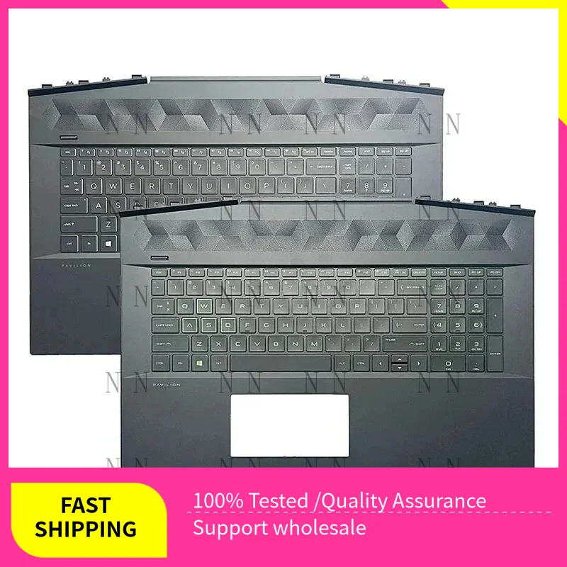 

YUZG New For HP Pavilion 17-CD TPN-C142 Green Backlight Keyboard Palmrest Upper Cover