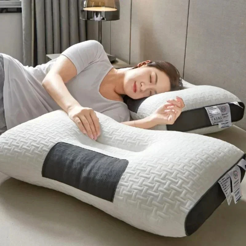 Neck Pillow Help Sleep And Protect The Pillow Neck Cervical Orthopedic Household Soybean Fiber SPA Massage Pillow For Sleeping