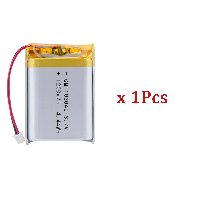 Hohe Kapazität 103040 3,7 V 1200 mAh Li-Ionen-Lipo-Zellen Lithium-Li-Po-Polymer-Akku für Bluetooth GPS MP3-Recorder