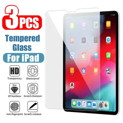 Film en verre trempé 3 pièces pour Apple iPad 10e 9e 8e 7e Mini 6 5 4 3 pour Apple iPad Air 5 4 3 Pro 12.9 11 2022 2021 2020 2018