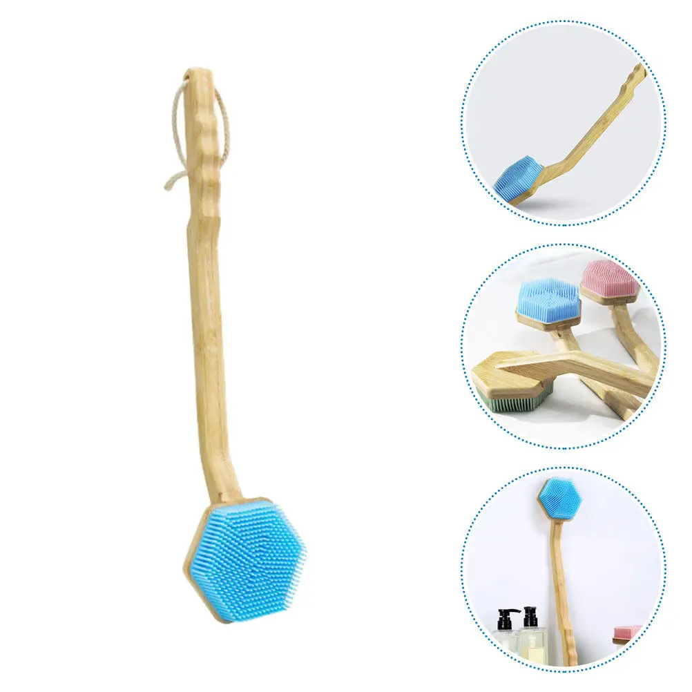 Shower Body Brush Premium Material Long Handle Back Scrubber Flexible Bristles Gentle Cleaning Bath Brush for Shower Relax and