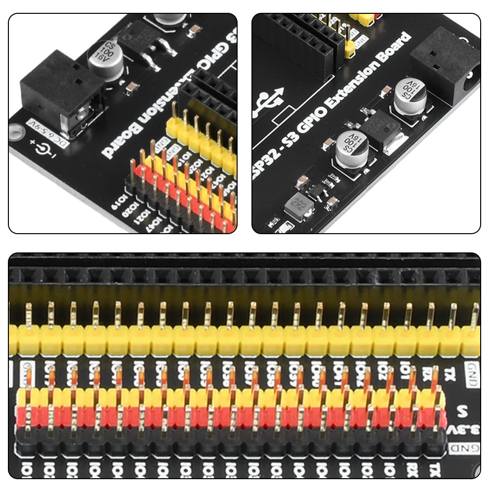 6.5-9V ESP32-S3 płyta rozwojowa GPIO IoT karta rozszerzenia DC5.5 * 2.1 interfejs GPIO 1 do 2