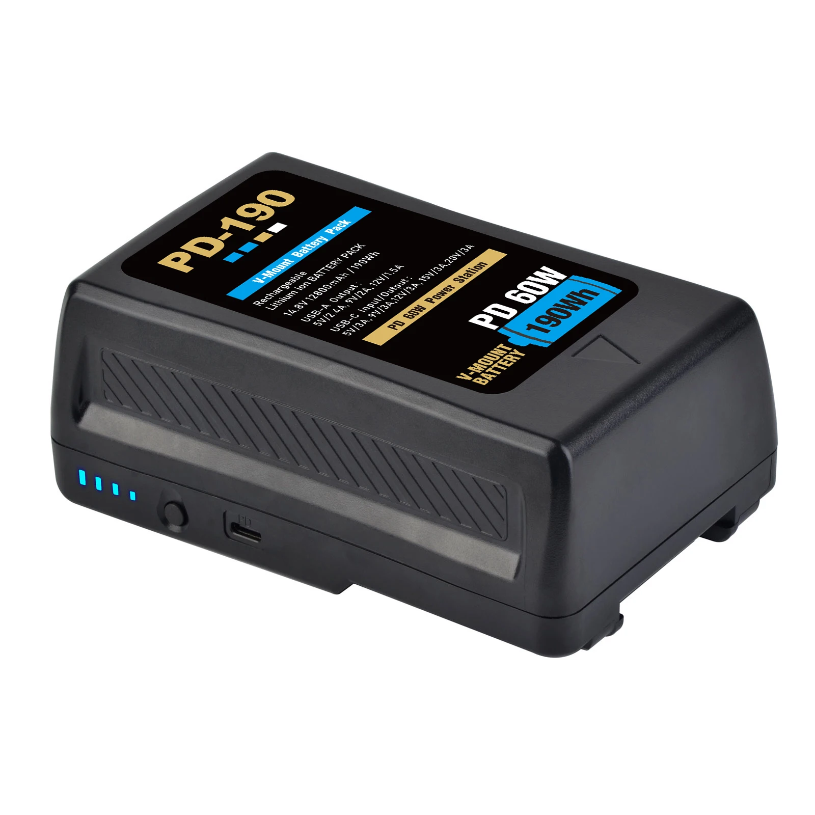 14.8V 12800mAh V Mount Battery PD190 V Lock BP Battery With D-tap Type C Port For Sony RED Blackmagic Camcorder Camera LED Light