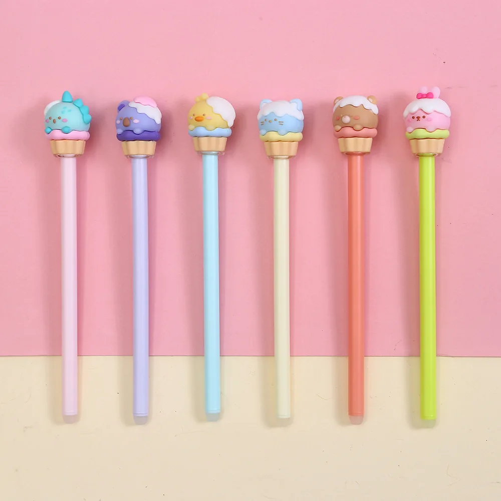 36PCS Sweet Cartoon Animal Cupcake Modeling Zhongfan Neutral Pen Student Writing Good Things Creative High Value Gift