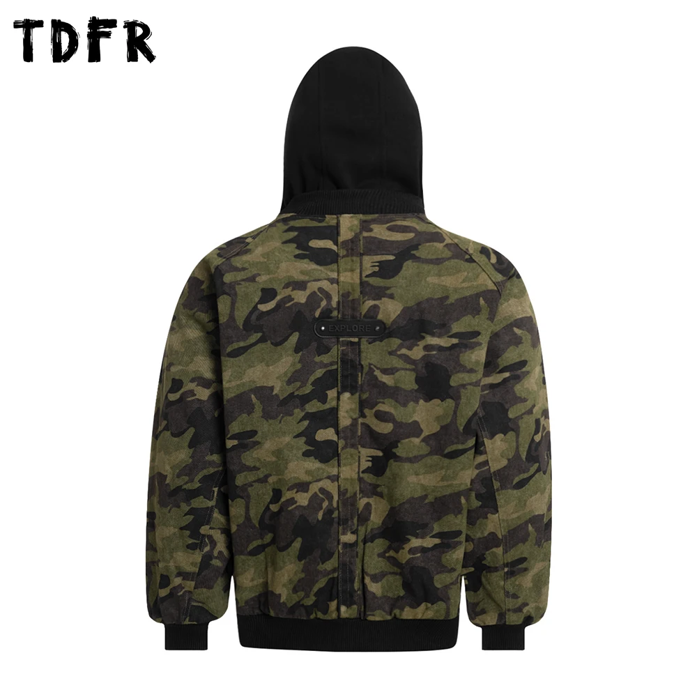 Камуфляжная стеганая куртка мужская осень-зима ретро-карго реглан с длинным рукавом искусственная двухсекционная верхняя одежда мужская