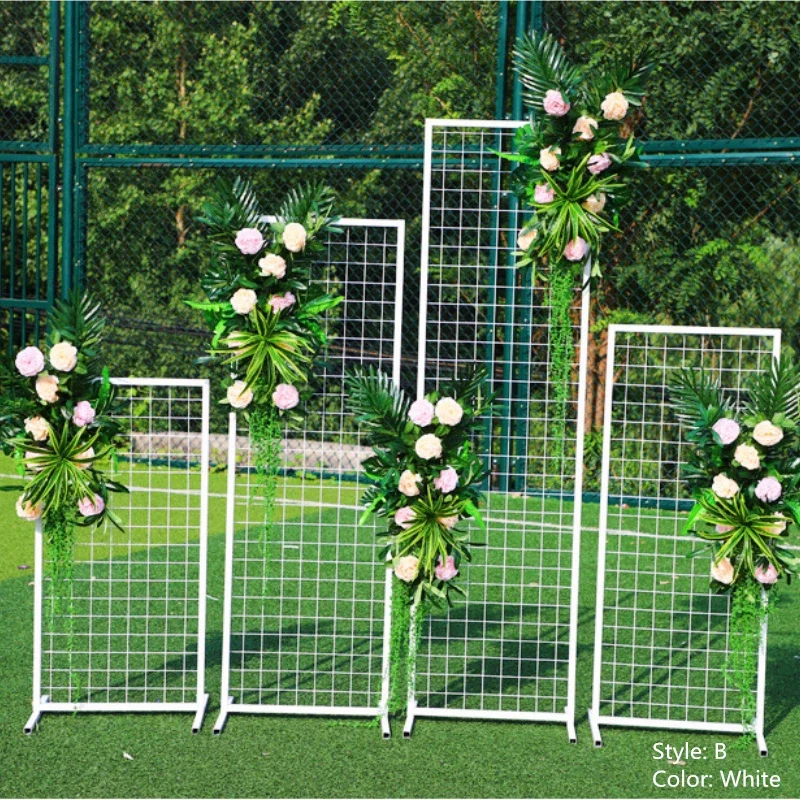 Wrought Iron Grid Screen Decoration, Geometric Window Props, Wedding Stage Background, New
