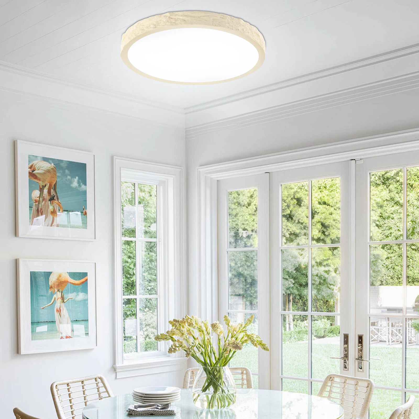 Modern round LED Ceiling Light 3000-4500-6000K Warm Cool Neutral White Flush Mount for Kitchen Living Room Bedroom Balcony