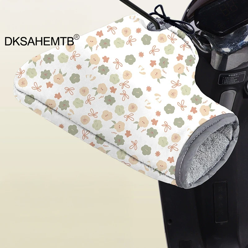 

Winter Handlebar Gloves Universal Thickened Plush Mittens For Bicycle Motorcycle Electric Bike Outdoor Cycling Windproof Gloves