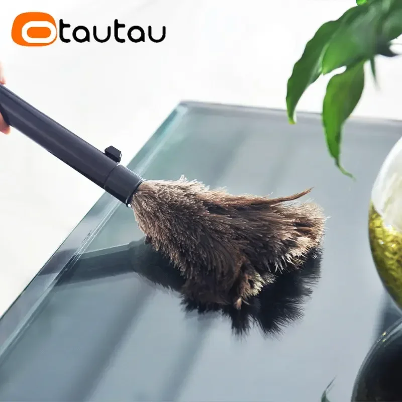 OTAUTAU Mini Folding Feather Duster Car Cleaner Portable Household House Cleaning Tools Convenient Storage Space Saving DZ006