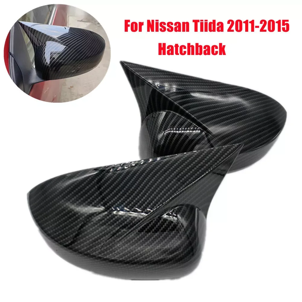 

2 шт., крышка бокового зеркала заднего вида автомобиля, крышка крыла, АБС-пластик, внешняя дверь, чехол заднего вида, накладка для Nissan Tiida Hatchback 2012 2011-2015