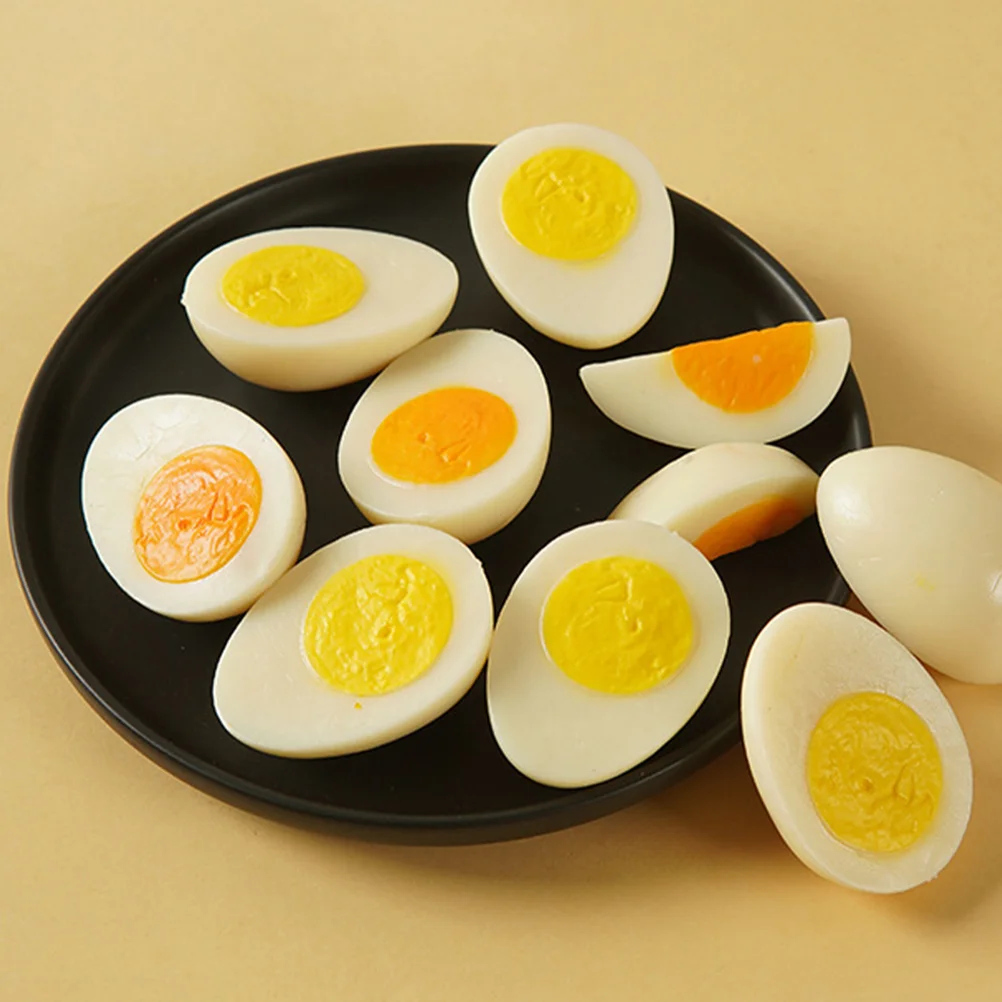 

Food Q Squeeze Toys Lifelike Cooked Egg Decoration Imitation Eggs Faux Prop Chicken Models