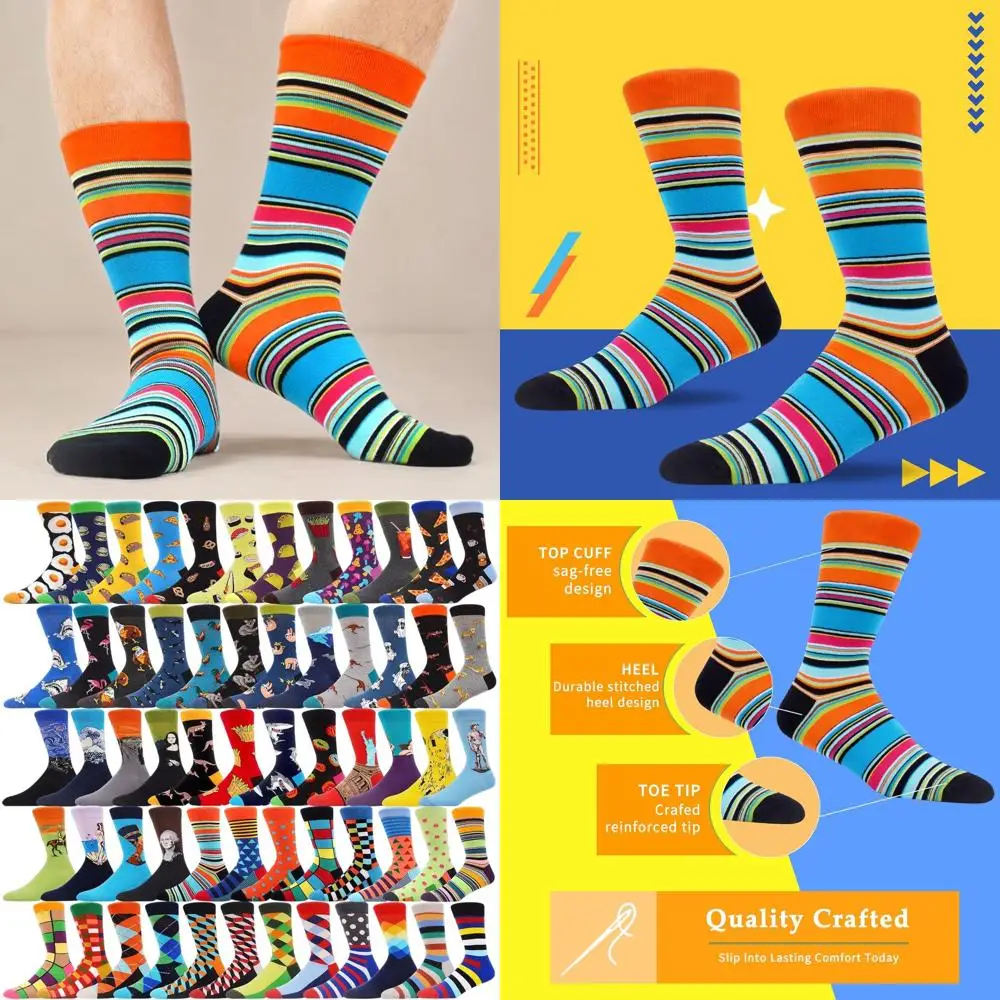 

36 Assorted Wacky Pattern Cotton Socks in Vibrant Colors for Men & Women