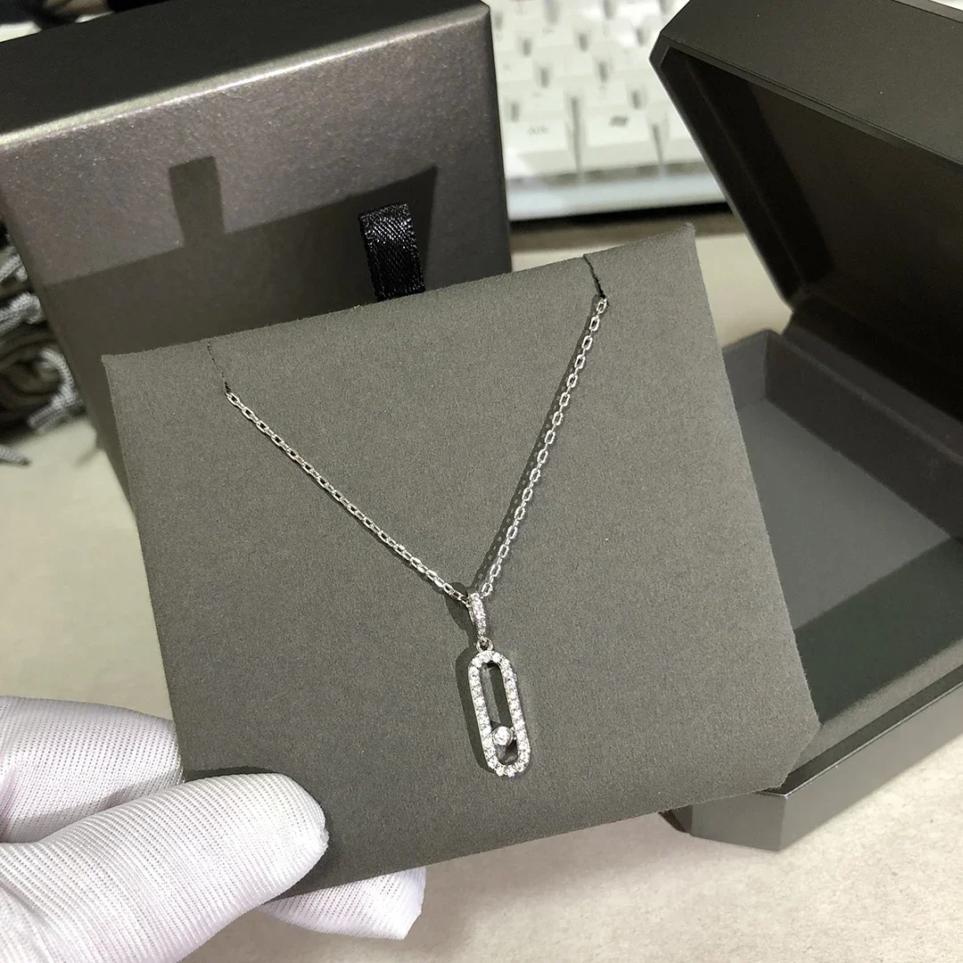 

CY 2025 New Hot 925 Sterling Silver Fashionable Women's Diamond Necklace. Moving Diamonds. Luxury jewelry .
