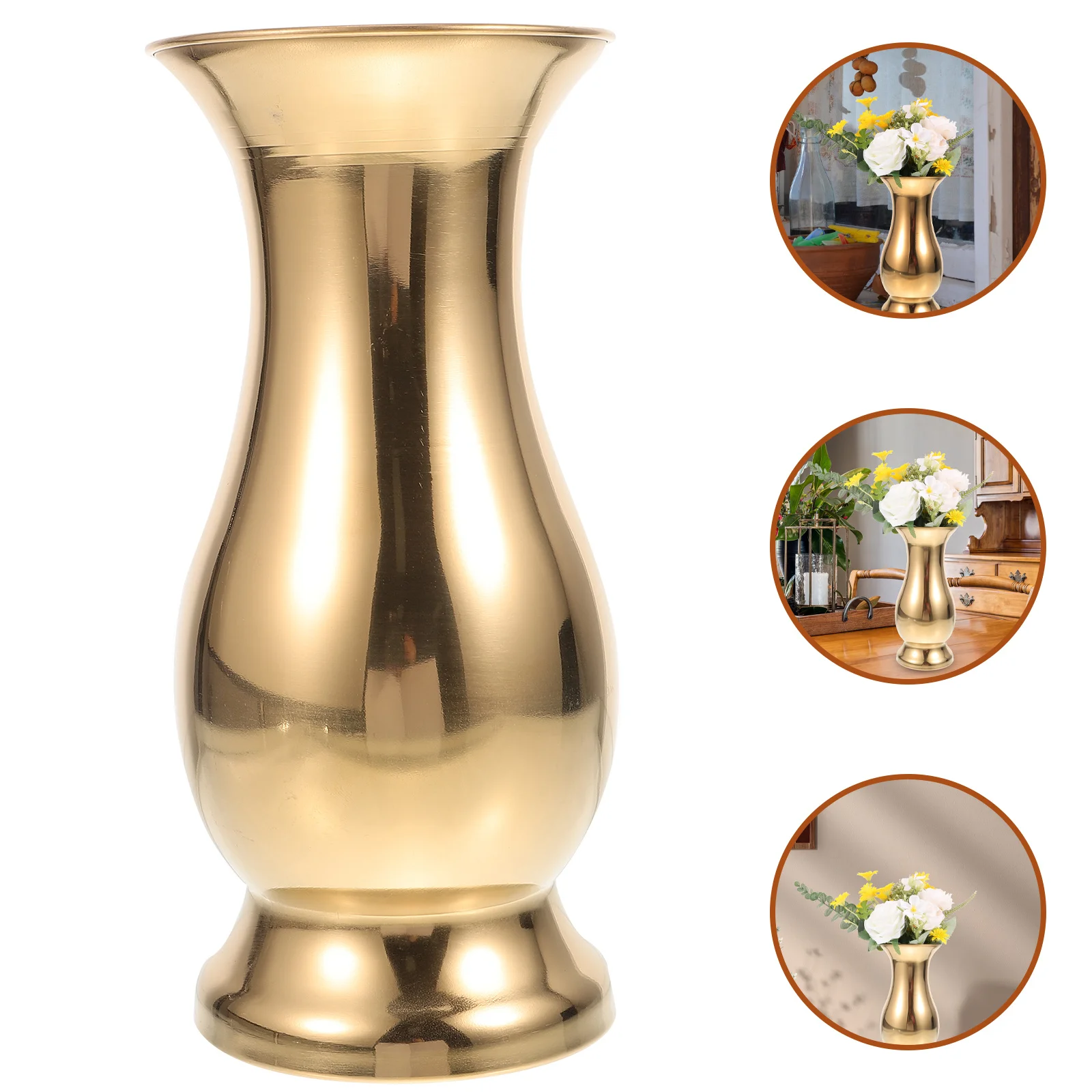 

Stainless Steel Flower Vase Metal Table Centerpiece Home Decor Wedding Desktop Flower Holder 700Ml Wear Resistant Art Vase